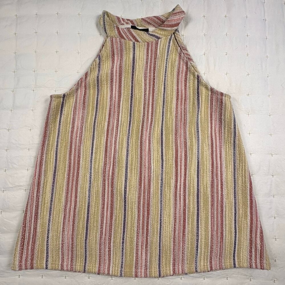 W5 Anthropologie Striped Halter Top Women's S Multicolor Retro Festival Resort